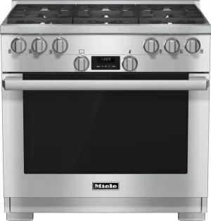 Miele HR11341GCLEANTOUCHSTEEL Hr 1134-1 G - 36 Inch Range All Gas With Directselect, Twin Convection Fans And M Pro Dual Stacked Burners