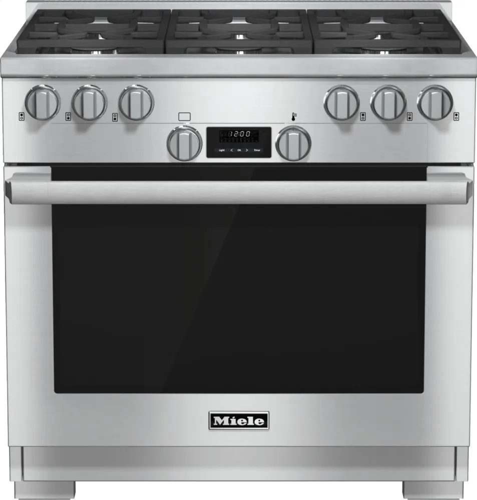 Miele HR11341GCLEANTOUCHSTEEL Hr 1134-1 G - 36 Inch Range All Gas With Directselect, Twin Convection Fans And M Pro Dual Stacked Burners
