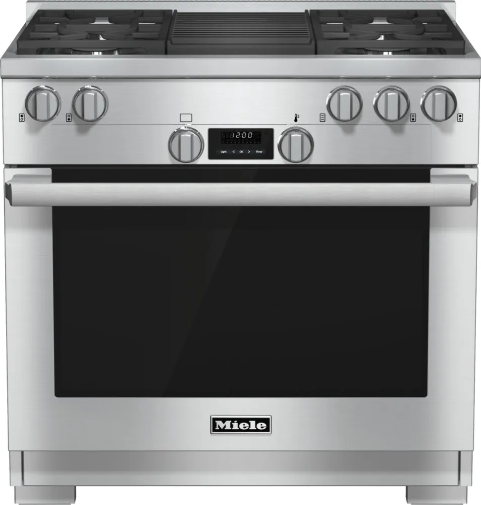 Miele HR11351GCLEANTOUCHSTEEL Hr 1135-1 G - 36 Inch Range All Gas With Directselect, Twin Convection Fans And M Pro Dual Stacked Burners