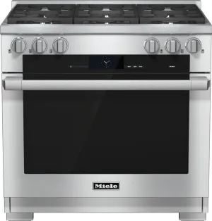 Miele HR19342GCLEANTOUCHSTEEL Hr 1934-2 G - 36 Inch Range Dual Fuel With M Touch Controls, Moisture Plus And M Pro Dual Stacked Burners