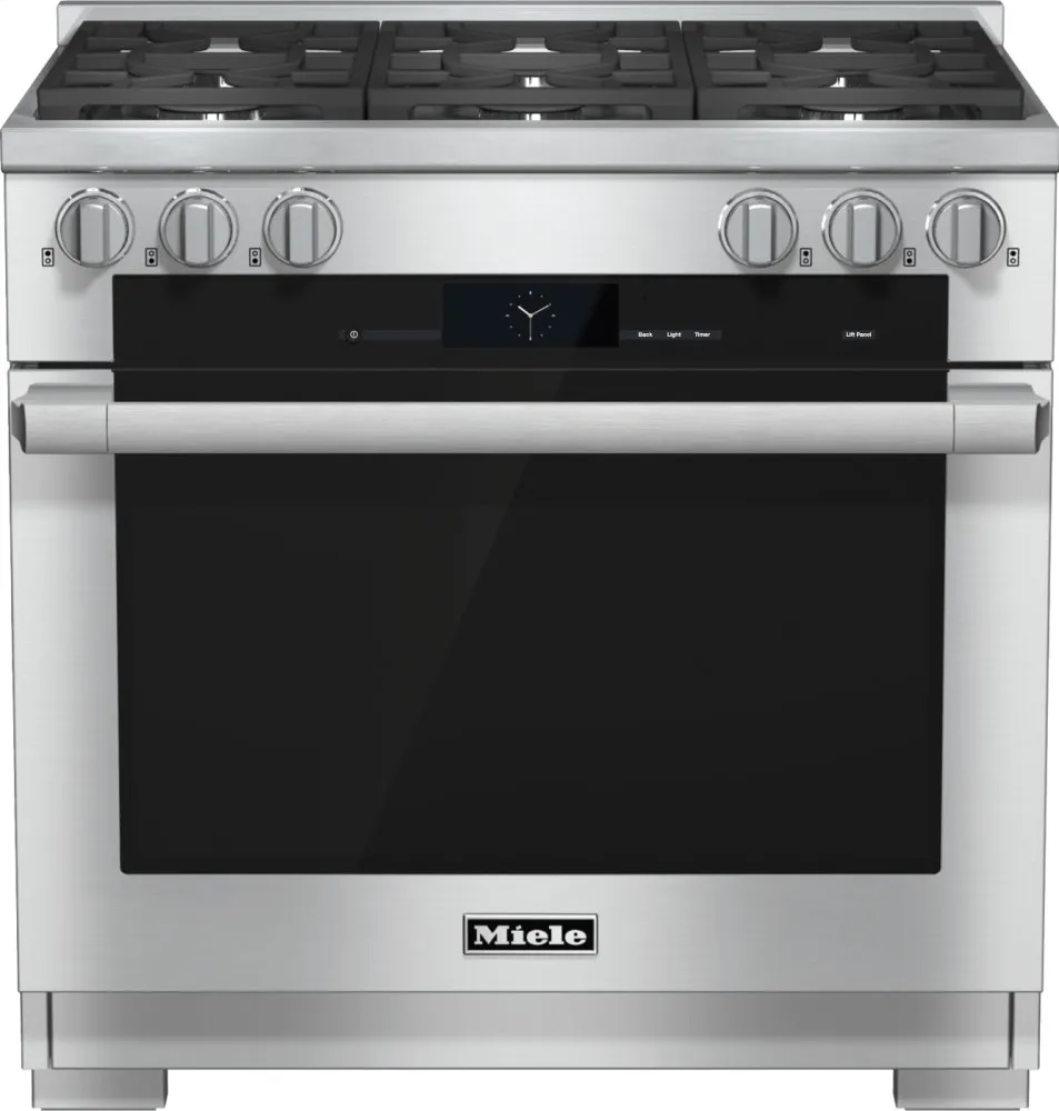 Miele HR19342GCLEANTOUCHSTEEL Hr 1934-2 G - 36 Inch Range Dual Fuel With M Touch Controls, Moisture Plus And M Pro Dual Stacked Burners