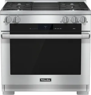 Miele HR19352GCLEANTOUCHSTEEL Hr 1935-2 G - 36 Inch Range Dual Fuel With M Touch Controls, Moisture Plus And M Pro Dual Stacked Burners