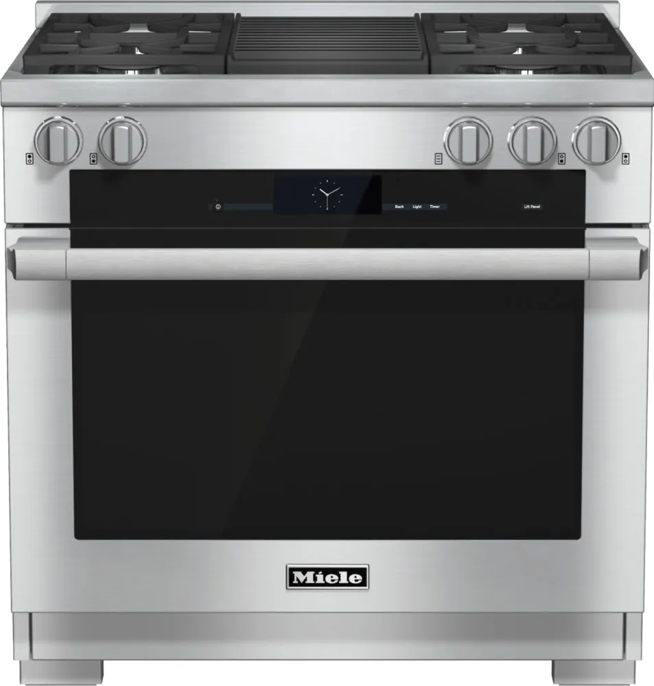 Miele HR19352GCLEANTOUCHSTEEL Hr 1935-2 G - 36 Inch Range Dual Fuel With M Touch Controls, Moisture Plus And M Pro Dual Stacked Burners