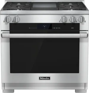 Miele HR19362GCLEANTOUCHSTEEL Hr 1936-2 G - 36 Inch Range Dual Fuel With M Touch Controls, Moisture Plus And M Pro Dual Stacked Burners