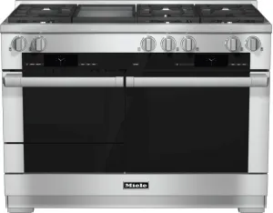 Miele HR19562G 48 Inch Range Dual Fuel With M Touch Controls, Moisture Plus And M Pro Dual Stacked Burners