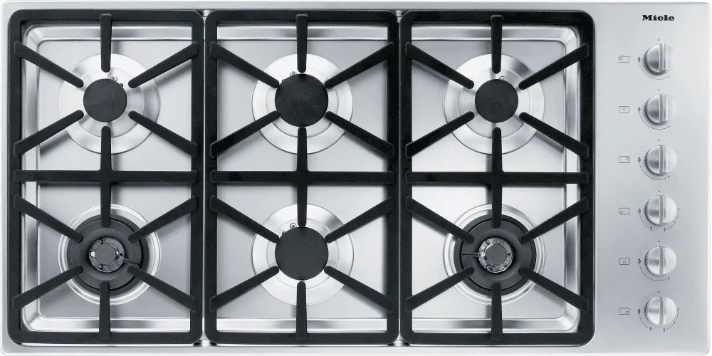 Miele KM3484G Km 3484 G - Gas Cooktop With 2 Dual Wok Burners For Particularly Versatile Cooking Convenience.