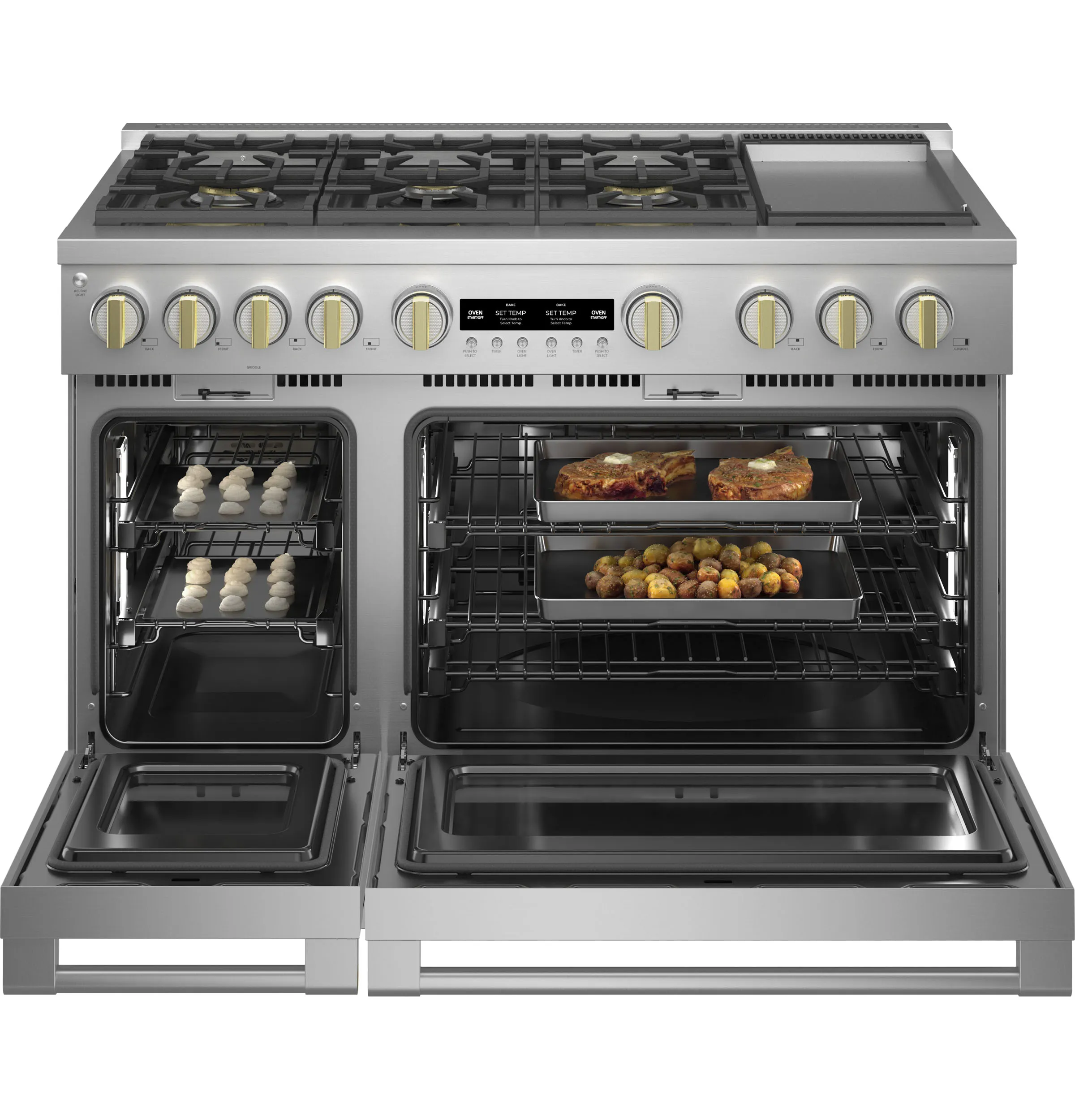 Monogram ZDP486NDTSS Monogram 48" Dual-Fuel Professional Range With 6 Burners And Griddle (Natural Gas)