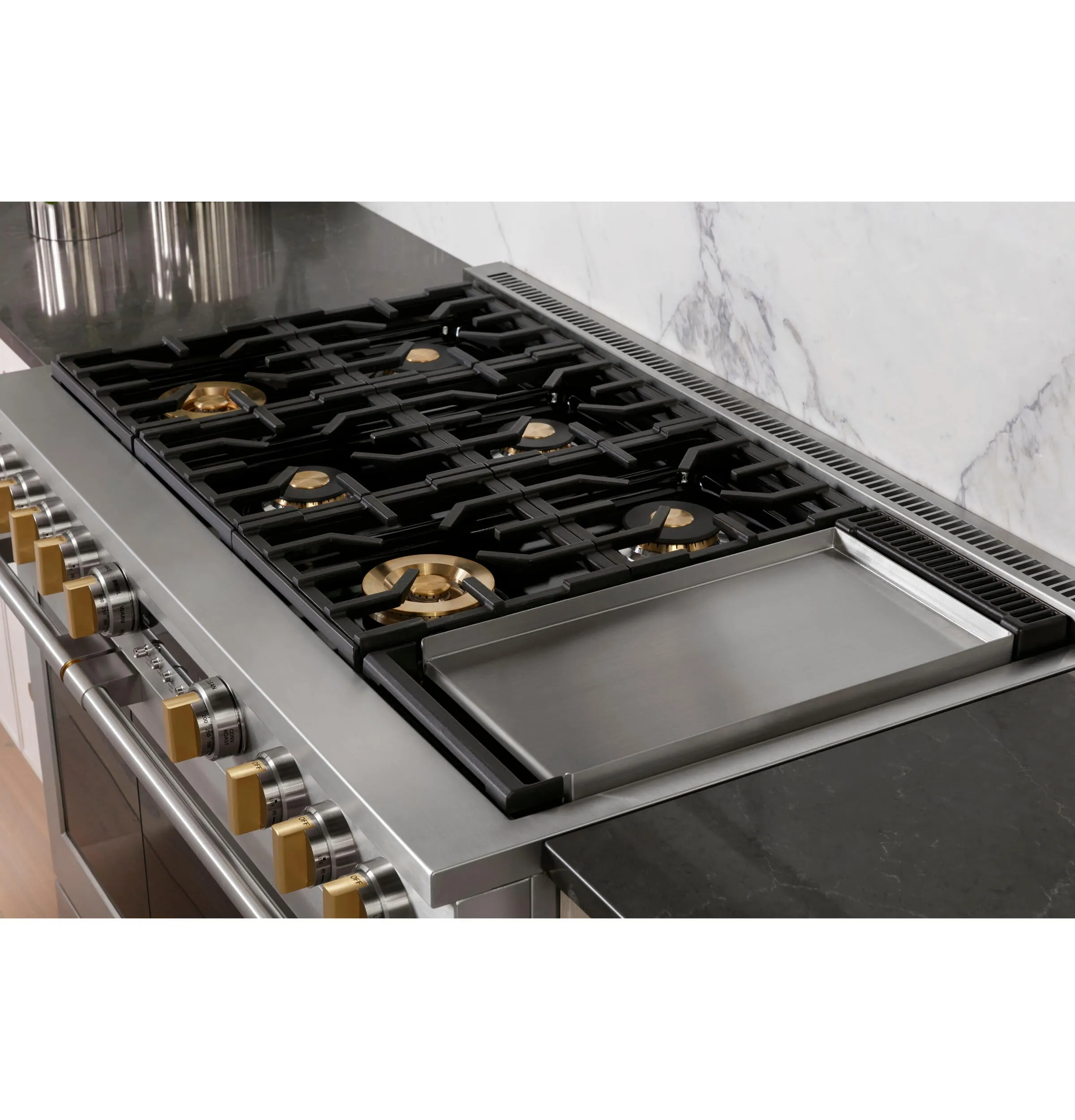 Monogram ZDP486NDTSS Monogram 48" Dual-Fuel Professional Range With 6 Burners And Griddle (Natural Gas)