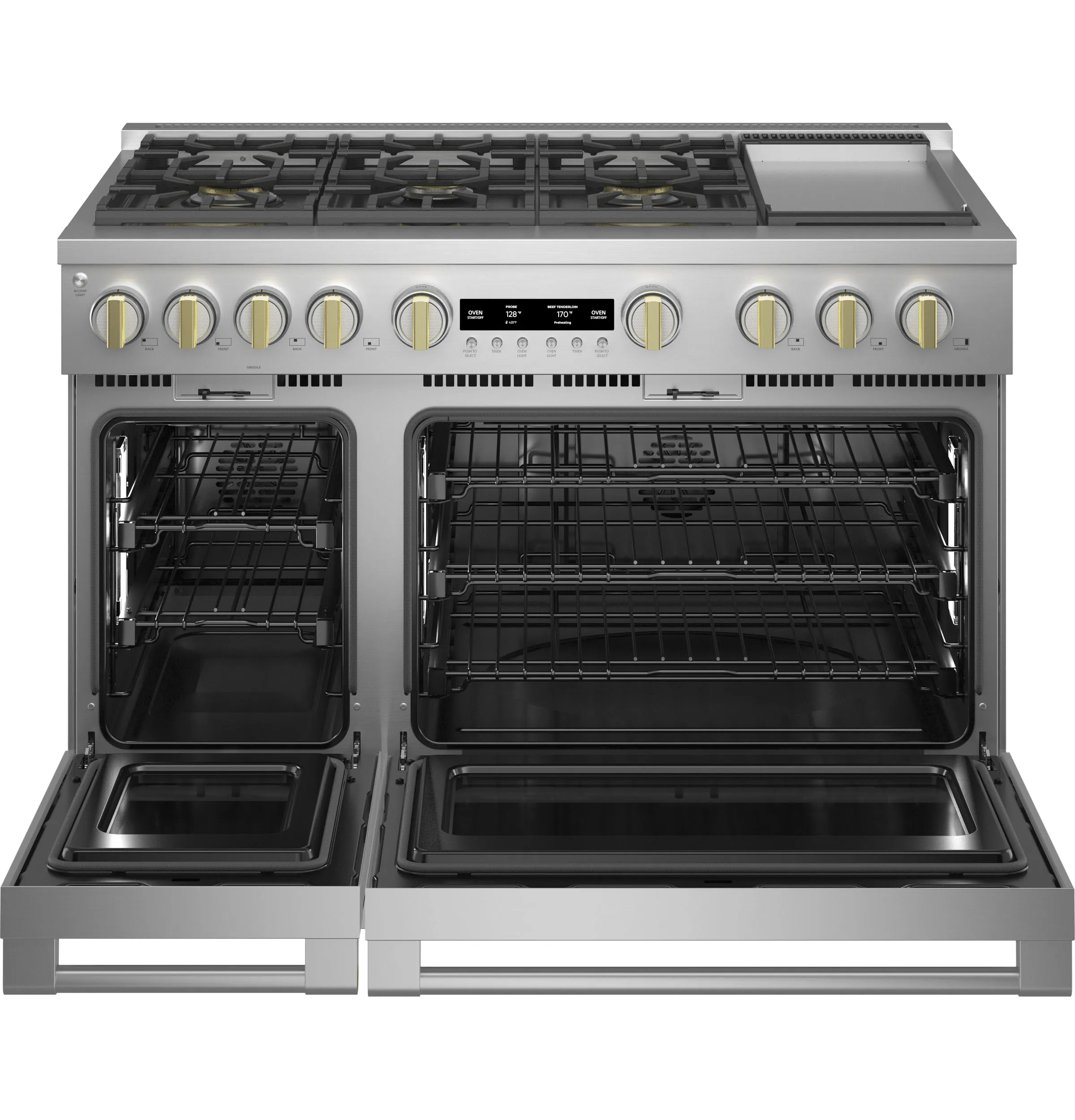 Monogram ZDP486NDTSS Monogram 48" Dual-Fuel Professional Range With 6 Burners And Griddle (Natural Gas)