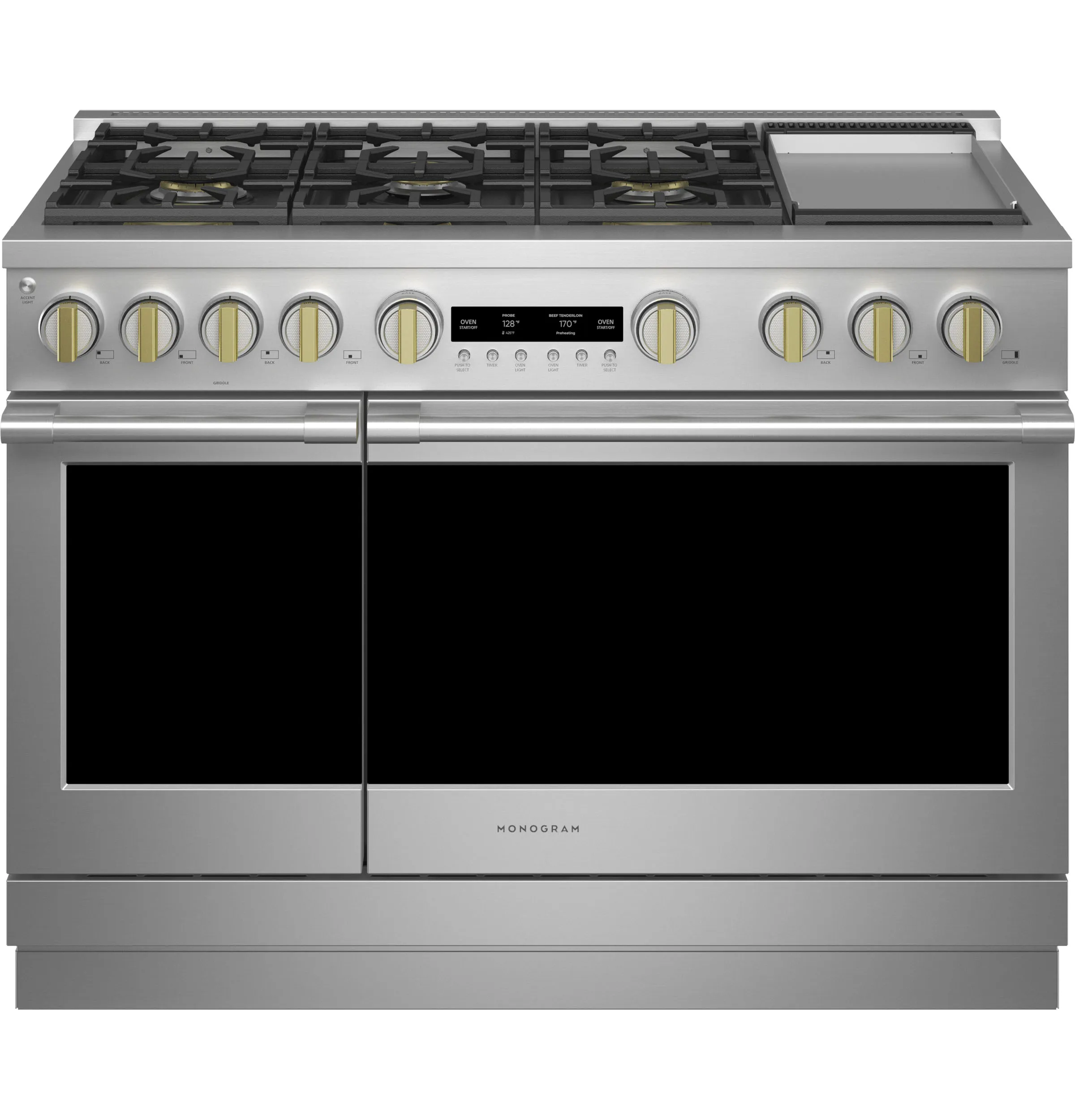Monogram ZDP486NDTSS Monogram 48" Dual-Fuel Professional Range With 6 Burners And Griddle (Natural Gas)