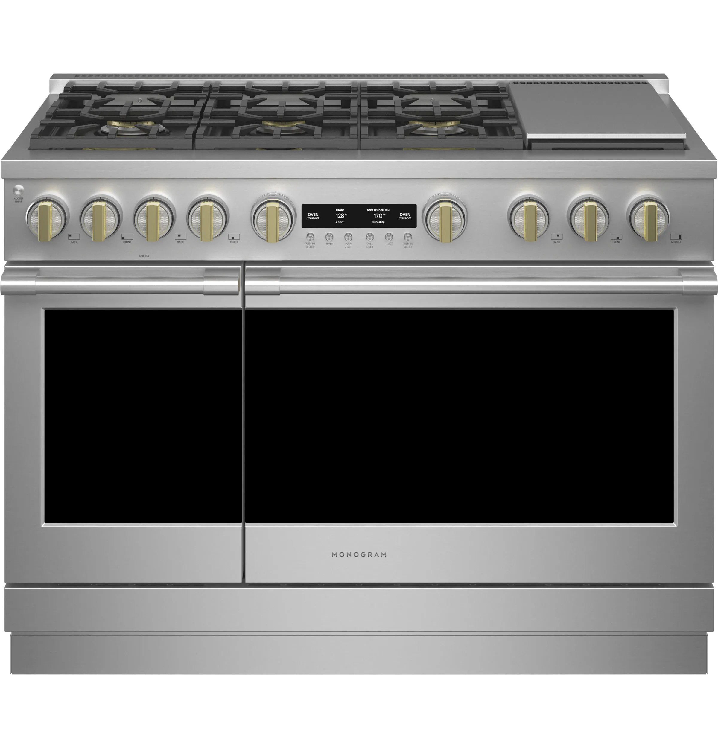 Monogram ZGP486NDTSS Monogram 48" All Gas Professional Range With 6 Burners And Griddle (Natural Gas)