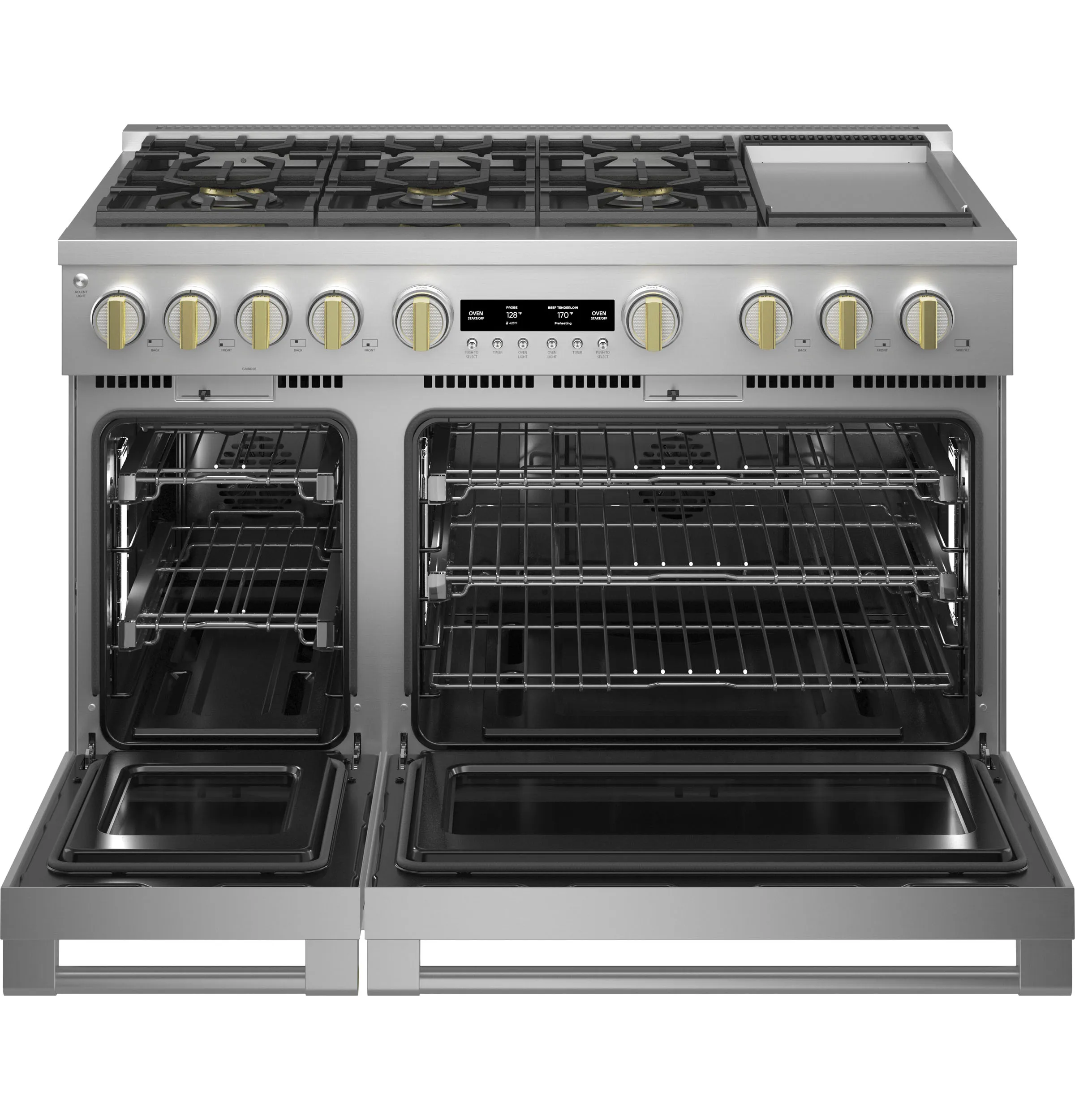 Monogram ZGP486NDTSS Monogram 48" All Gas Professional Range With 6 Burners And Griddle (Natural Gas)