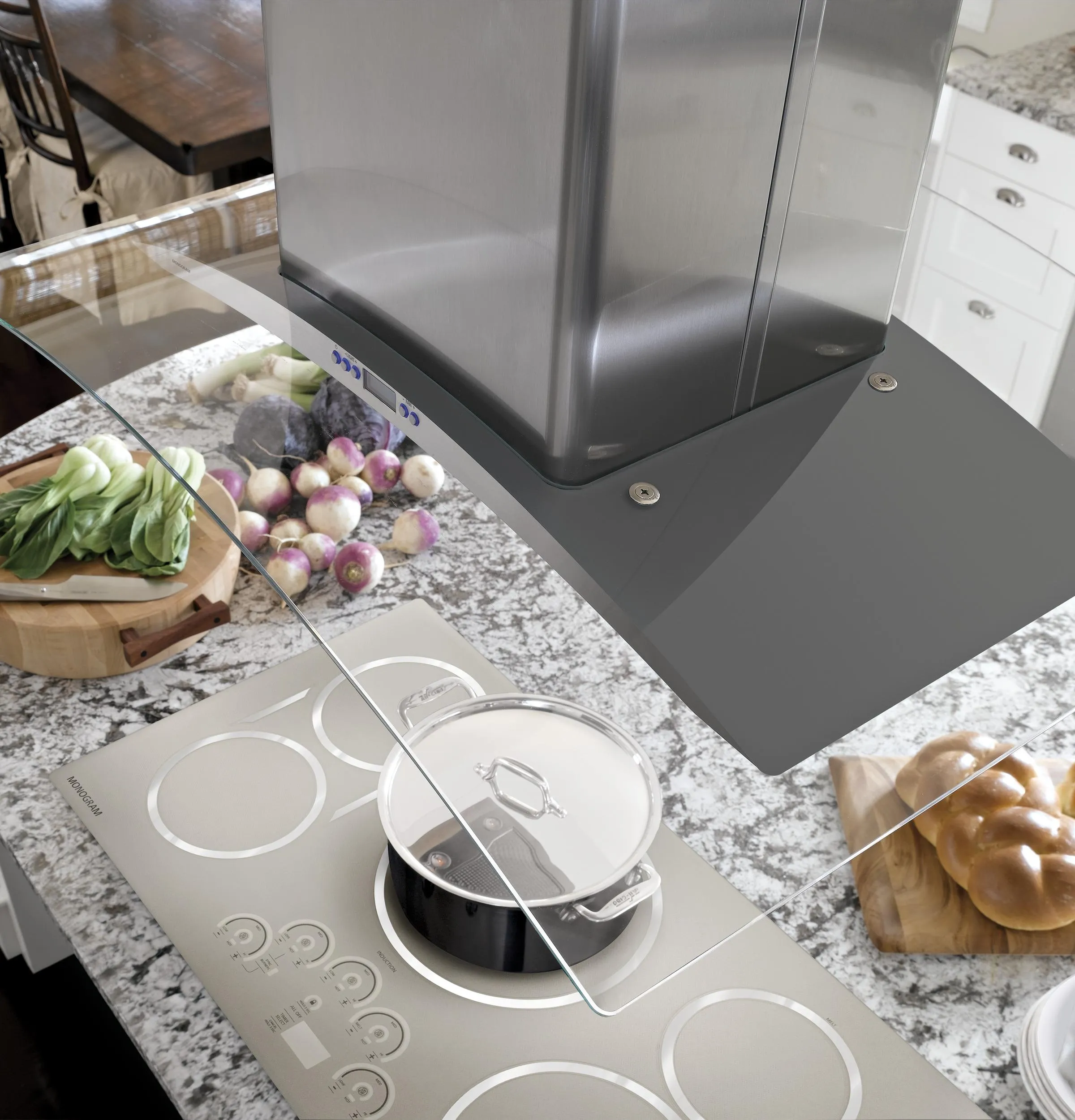 Monogram ZV925SLSS Monogram 36" Glass Canopy Island Hood - Gray