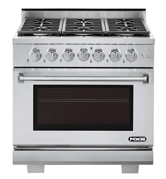Nxr Ranges AK3605LP Nxr 36" Professional Range With Six Burners, Convection Oven, Liquid Propane (Culinary Series)