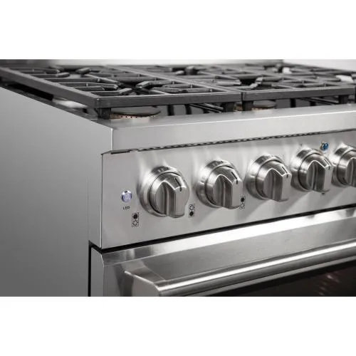 Nxr Ranges AKD3605 36-In. Culinary Series Professional Style Gas And Electric Dual Fuel Range, Stainless Steel
