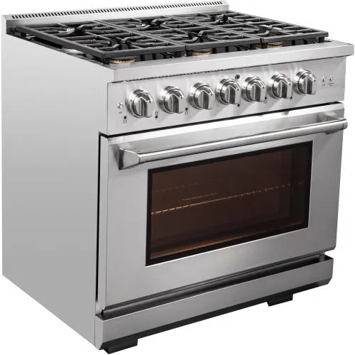 Nxr Ranges AKD3605 36-In. Culinary Series Professional Style Gas And Electric Dual Fuel Range, Stainless Steel