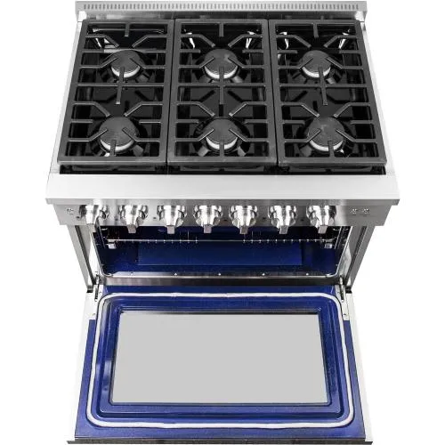 Nxr Ranges AKD3605 36-In. Culinary Series Professional Style Gas And Electric Dual Fuel Range, Stainless Steel