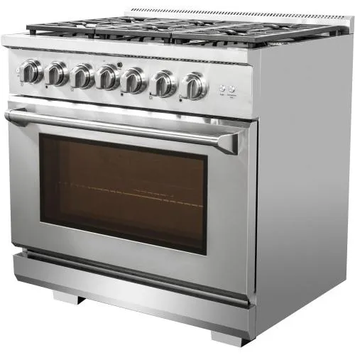 Nxr Ranges AKD3605 36-In. Culinary Series Professional Style Gas And Electric Dual Fuel Range, Stainless Steel