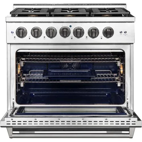Nxr Ranges AKD3605 36-In. Culinary Series Professional Style Gas And Electric Dual Fuel Range, Stainless Steel