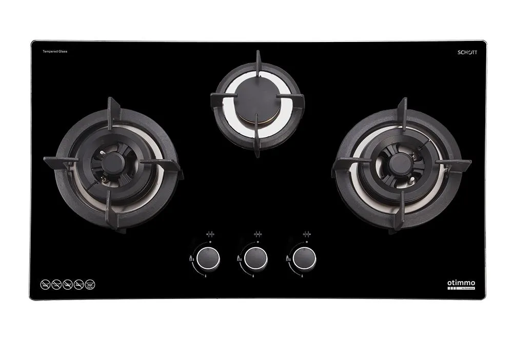 Otimmo ECH5141S 90cm Deluxe S/Steel Slim Hood   EBH3391U 3 Burners 90cm Slim Hob (S/Steel)