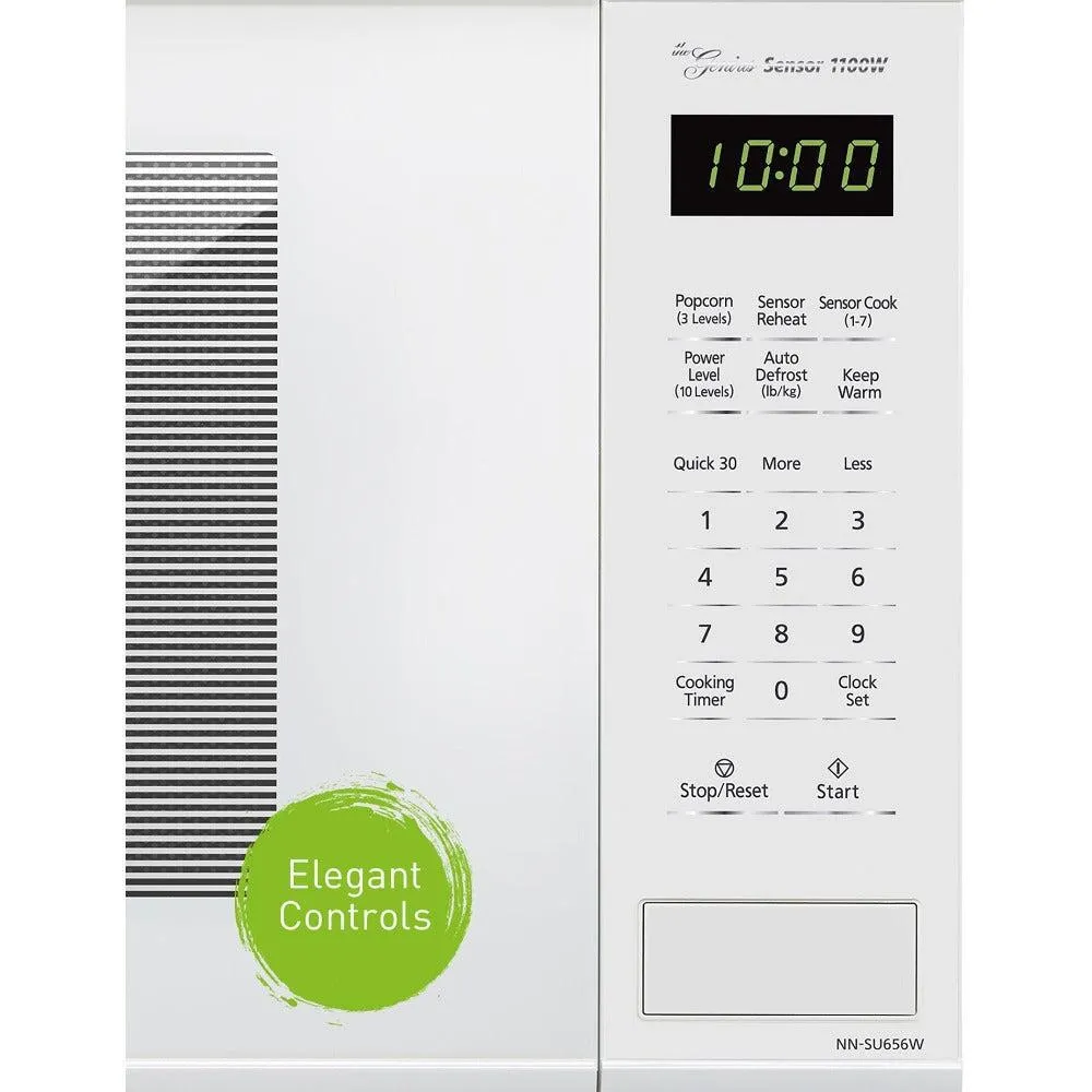 Panasonic Genius Sensor 1.3 cu. ft. 1100W Countertop Microwave Oven in White (NN-SU656W)
