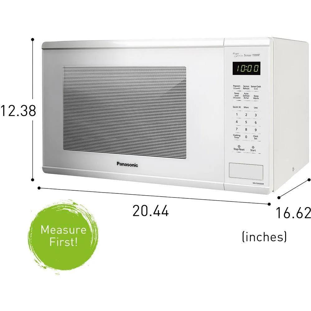 Panasonic Genius Sensor 1.3 cu. ft. 1100W Countertop Microwave Oven in White (NN-SU656W)
