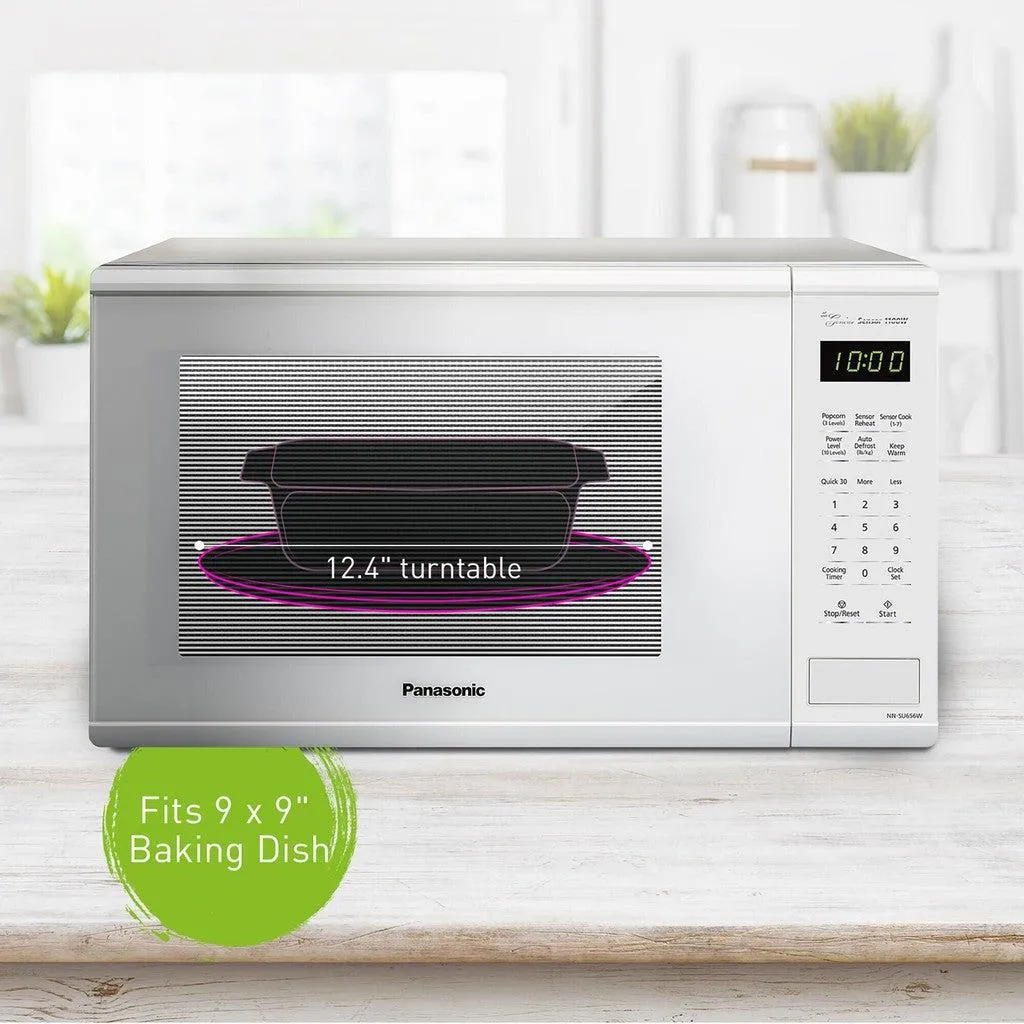 Panasonic Genius Sensor 1.3 cu. ft. 1100W Countertop Microwave Oven in White (NN-SU656W)