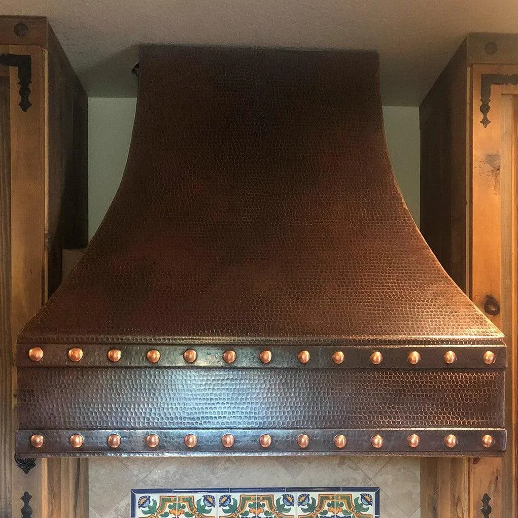 Premier Copper 36 in. Correa Wall Mounted Range Hood in Hammered Copper