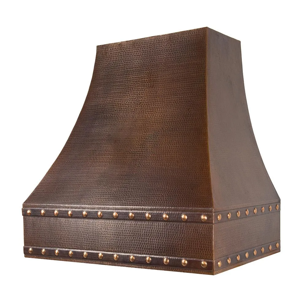 Premier Copper 36 in. Correa Wall Mounted Range Hood in Hammered Copper