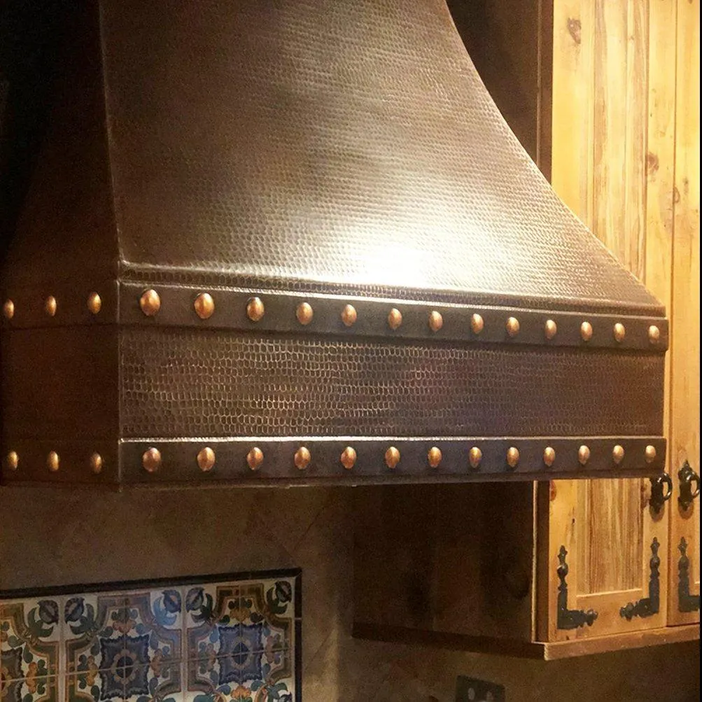 Premier Copper 36 in. Correa Wall Mounted Range Hood in Hammered Copper