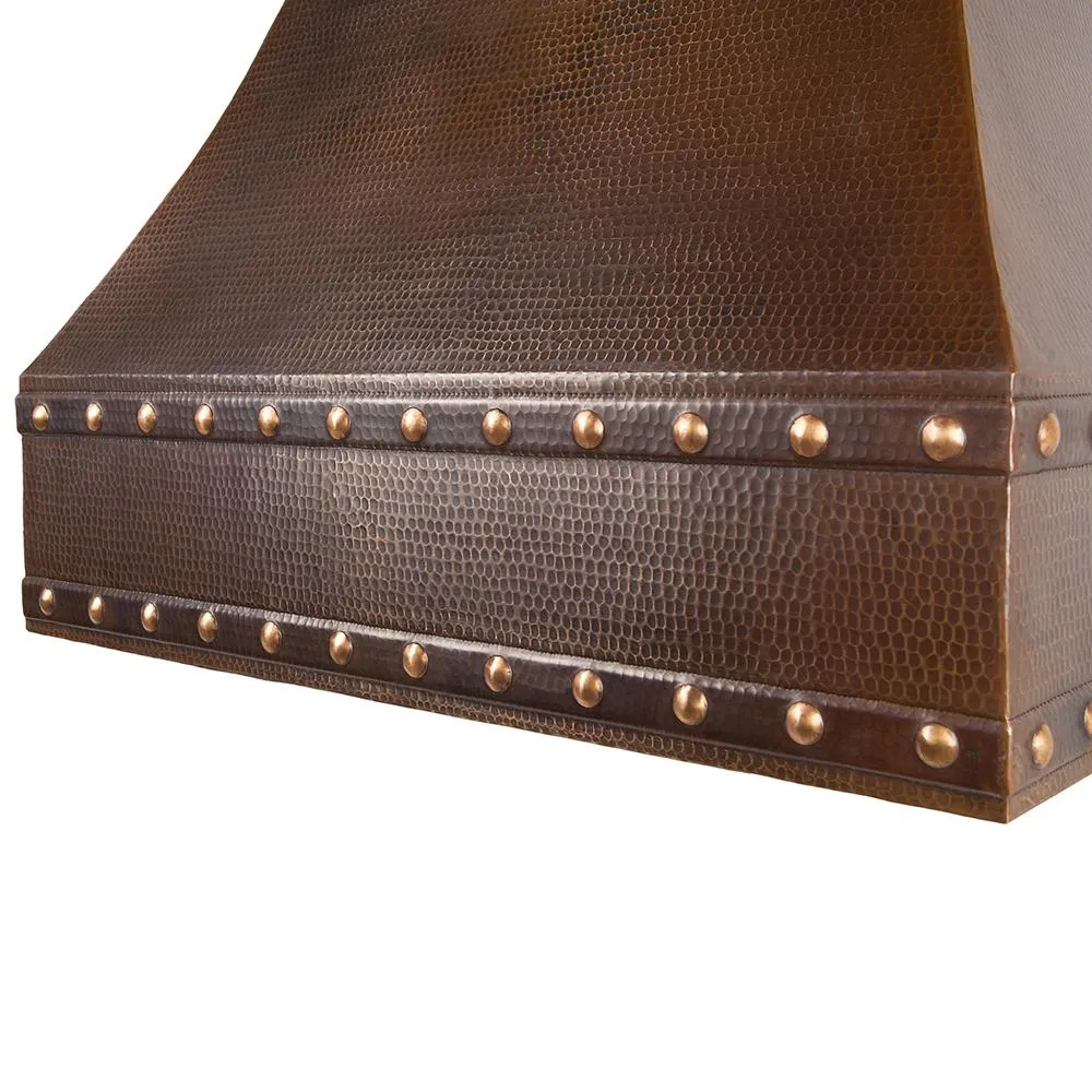 Premier Copper 36 in. Correa Wall Mounted Range Hood in Hammered Copper