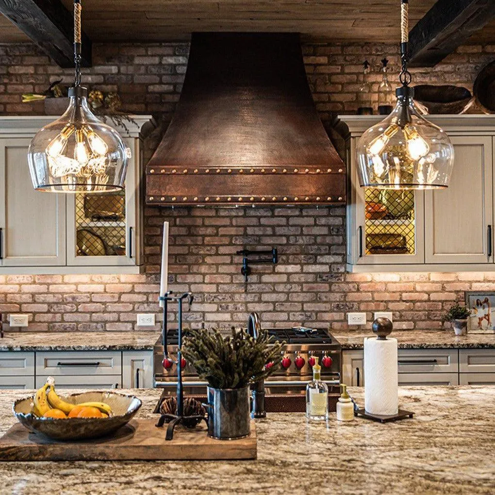 Premier Copper 36 in. Correa Wall Mounted Range Hood in Hammered Copper