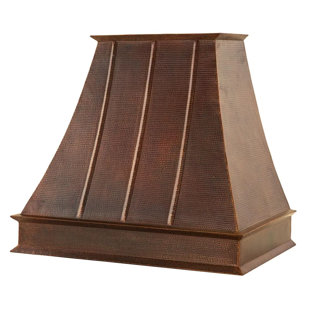 Premier Copper 38 in. Euro Wall Mounted Range Hood in Hammered Copper