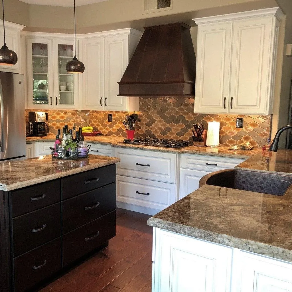 Premier Copper 38 in. Euro Wall Mounted Range Hood in Hammered Copper