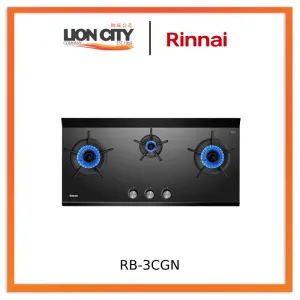 Rinnai RB-3CGN 3 Inner Burner Built-In Hob Schott Ceran Glass (Black)