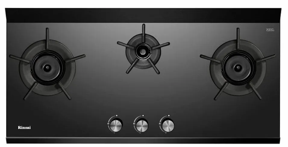 Rinnai RB-3CGN 3 Inner Burner Built-In Hob Schott Ceran Glass (Black)