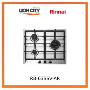 Rinnai RB-63SSV-AR (AC) 3 Burner Built-In Hob Stainless Steel Top Plate