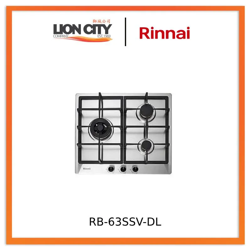 Rinnai RB-63SSV-DL 3 Burner Built-In Hob Stainless Steel