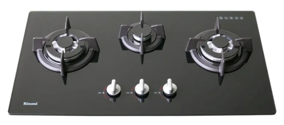 Rinnai RB-7303S-GBSM 3 Burner Built-in Gas Hob Black Tempered Glass
