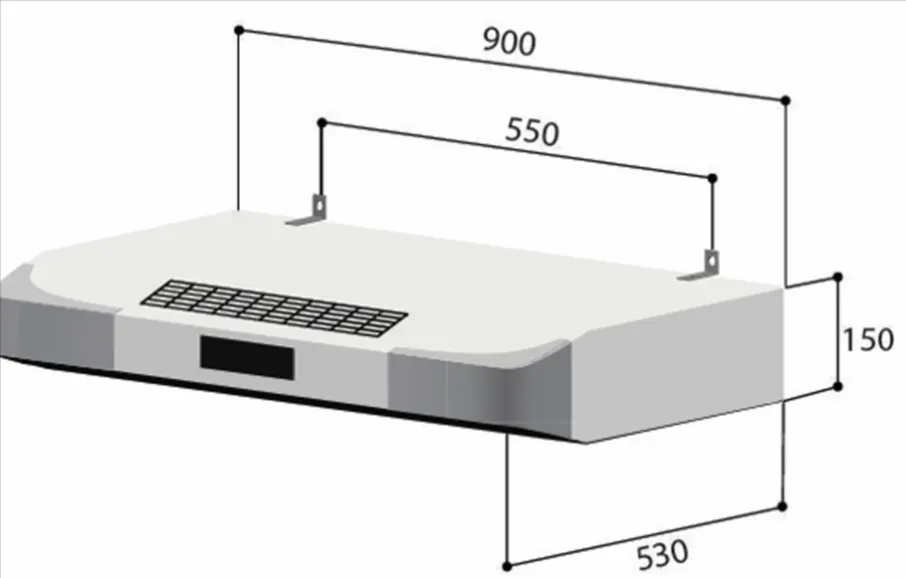 Rinnai RH-90ER MS Slimline Hood Stainless Steel