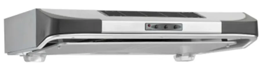 Rinnai RH-90ERi Ion Slimline Hood Stainless Steel and Metallic Silver Finishing