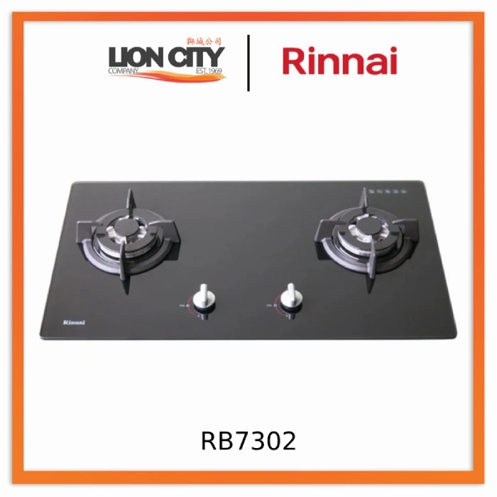 Rinnai RB7302 2 BURNER Glass Hob