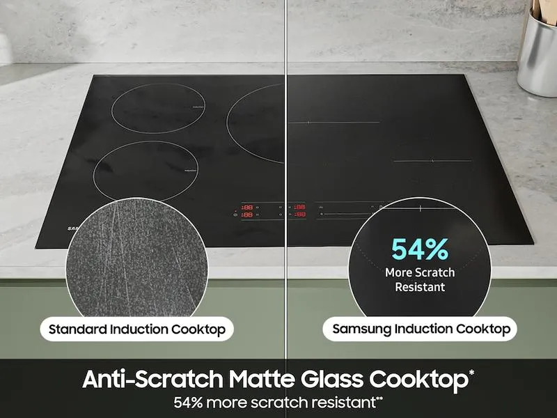 Samsung CC70F30S2D 30" Induction Cooktop With Anti-Scratch Matte Glass And Sync Burners In Black