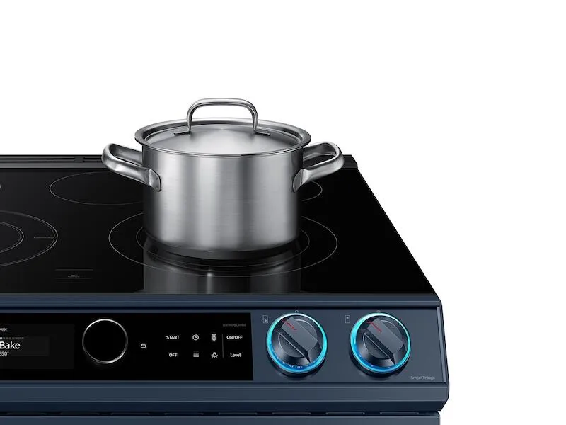 Samsung NE63A8711QN 6.3 Cu. Ft. Smart Bespoke Slide-In Electric Range With Smart Dial & Air Fry In Navy Steel