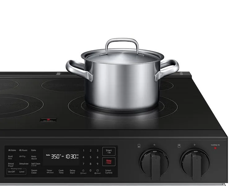 Samsung NSE6DB830012 Bespoke 6.3 Cu. Ft. Smart Slide-In Electric Range With Air Fry & Precision Knobs In White Glass