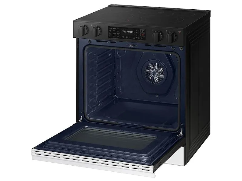 Samsung NSE6DB830012 Bespoke 6.3 Cu. Ft. Smart Slide-In Electric Range With Air Fry & Precision Knobs In White Glass