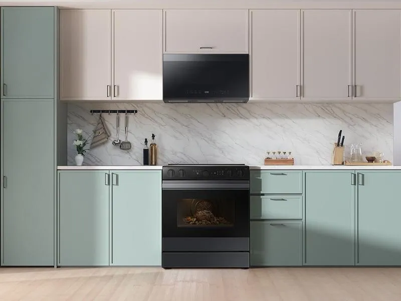 Samsung NSE6DG8502MT Bespoke 6.3 Cu. Ft. Smart Slide-In Energy Star Certified Electric Range With Air Fry In Matte Black Steel