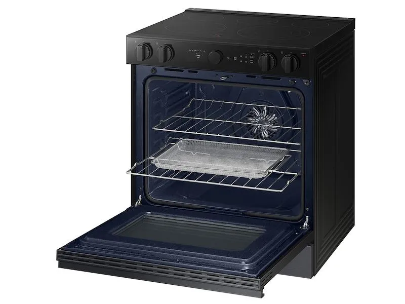 Samsung NSE6DG8502MT Bespoke 6.3 Cu. Ft. Smart Slide-In Energy Star Certified Electric Range With Air Fry In Matte Black Steel
