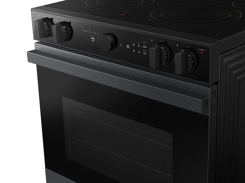 Samsung NSE6DG8502MT Bespoke 6.3 Cu. Ft. Smart Slide-In Energy Star Certified Electric Range With Air Fry In Matte Black Steel