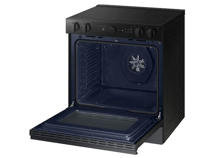 Samsung NSE6DG8502MT Bespoke 6.3 Cu. Ft. Smart Slide-In Energy Star Certified Electric Range With Air Fry In Matte Black Steel